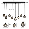 Steinhauer Moderne hanglamp Reflexion 8 lichts zwart met smoke glas