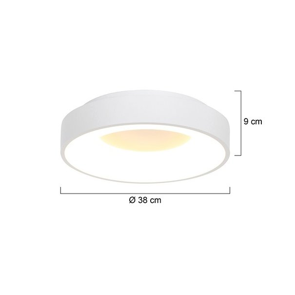 Steinhauer Moderne plafondlamp Ringlede Ø38 cm wit