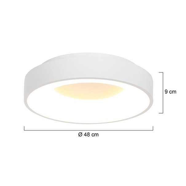 Steinhauer Moderne plafondlamp Ringlede Ø48 cm wit