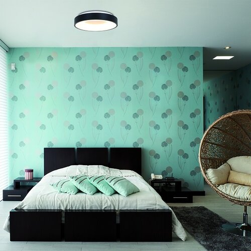 Moderne plafondlamp Ringlede Ø30 cm zwart