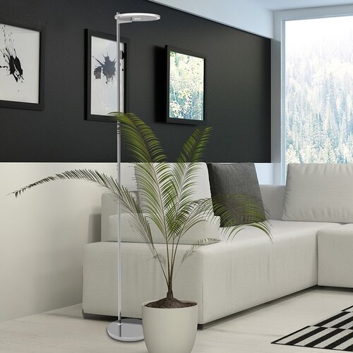 Moderne vloerlamp Turound Uplighter staal helder glas