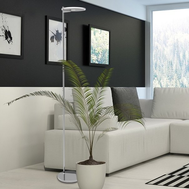 Steinhauer Moderne vloerlamp Turound Uplighter staal helder glas