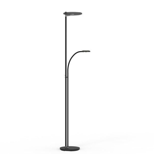 Steinhauer Moderne - Vloerlamp - Zwart met smoke glas - Turound