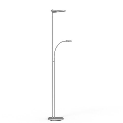 Moderne vloerlamp Turound staal met helder glas