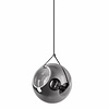 ETH Moderne hanglamp Orb 1-lichts Ø40 cm zwart met smoke glas