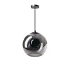 ETH Moderne hanglamp Orb 1-lichts Ø40 cm zwart met smoke glas