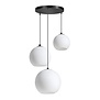 Moderne - Hanglamp - Zwart - Opaal glas - 3 lichts - getrapt - Orb