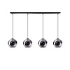 ETH Moderne hanglamp Orb 4-lichts Ø25 cm zwart met smoke glas