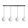 ETH Vintage hanglamp Orb 4-lichts Ø25 cm zwart met opaal glas