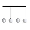 ETH Vintage hanglamp Orb 4-lichts Ø25 cm zwart met opaal glas