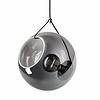 ETH Moderne hanglamp Orb 5-lichts getrapt zwart met smoke glas