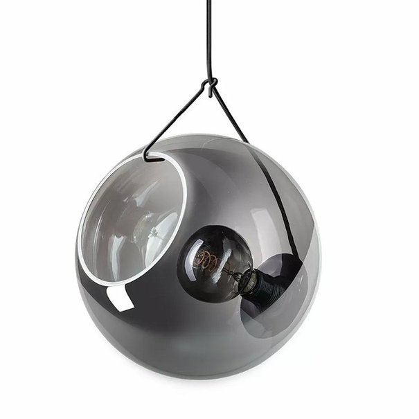 ETH Moderne hanglamp Orb 5-lichts getrapt zwart met smoke glas