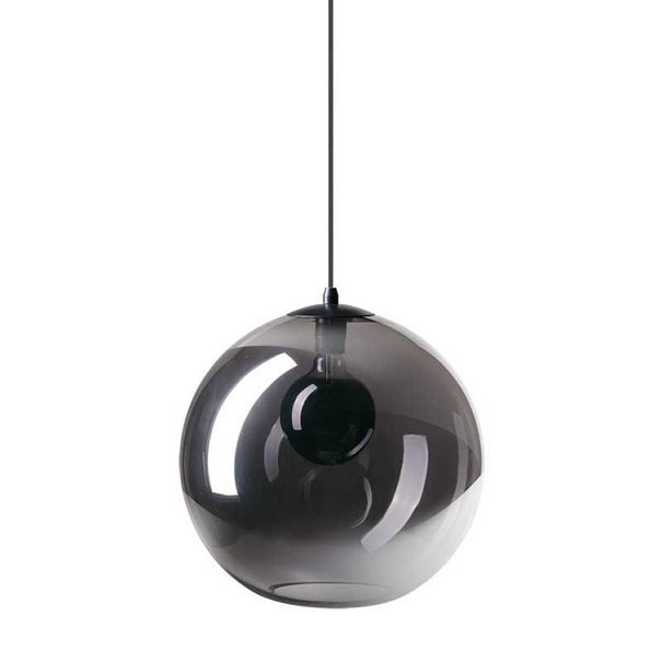 ETH Moderne hanglamp Orb 5-lichts getrapt zwart met smoke glas