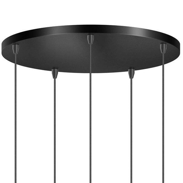 ETH Moderne hanglamp Orb 5-lichts getrapt zwart met smoke glas