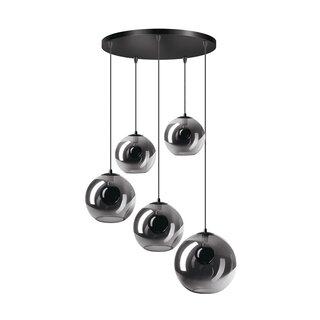 Hanglamp Orb 5-lichts getrapt smoke glas