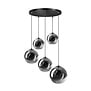 Moderne - Hanglamp - Zwart - Smoke glas - 5 lichts - Orb