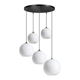Hanglamp Orb Opal 5-lichts getrapt opaalglas