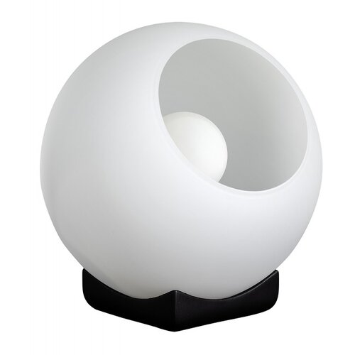 Moderne tafellamp Orb 1-lichts Ø20 cm zwart met opaal glas