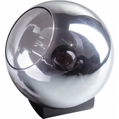 Moderne tafellamp Orb 1-lichts Ø25 cm zwart met smoke glas