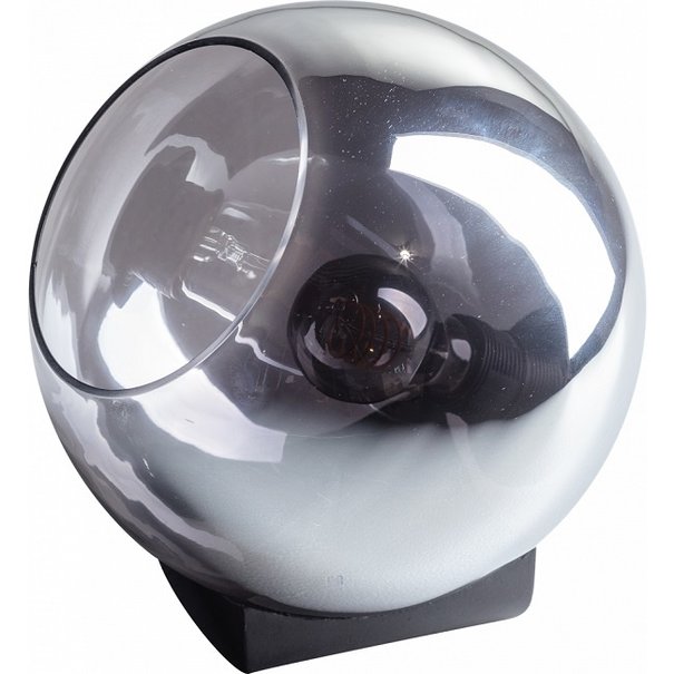 ETH Moderne tafellamp Orb 1-lichts Ø25 cm zwart met smoke glas