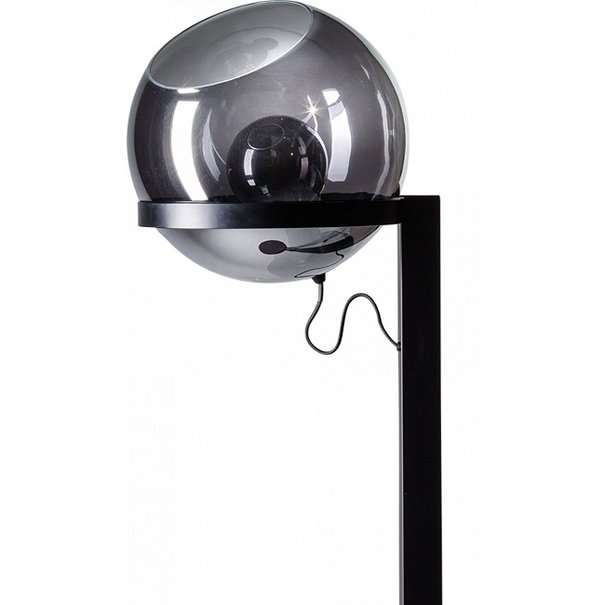 ETH Moderne vloerlamp Orb 1-lichts Ø35 cm zwart met smoke glas