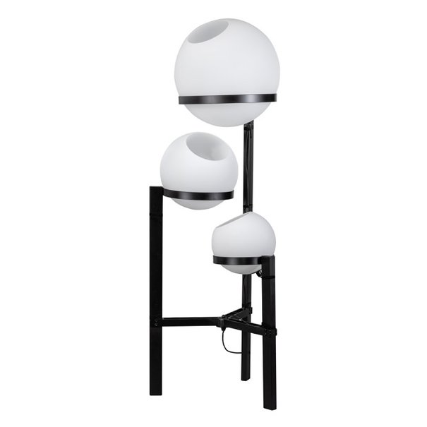 ETH Moderne vloerlamp Orb 3-lichts 140 cm zwart met opaal glas