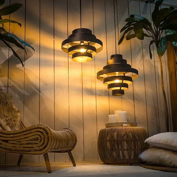 ETH Moderne hanglamp Blagoon Ø50 cm met 5 ringen antraciet