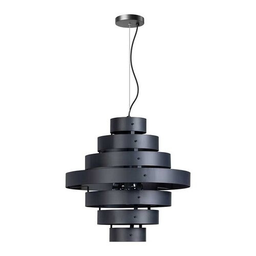 Moderne hanglamp Blagoon Ø50 cm met 7 ringen antraciet