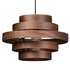 ETH Modern landelijk hanglamp Walnut Ø50 cm met 5 ringen bruin