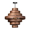 ETH Modern landelijk hanglamp Walnut Ø50 cm met 7 ringen bruin