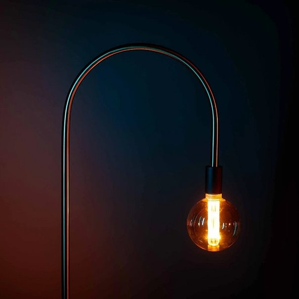 ETH Moderne vloerlamp Pike 1-lichts messing zwart