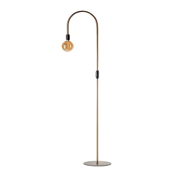 ETH Moderne - vloerlamp - 1-lichts - messing/zwart - Pike