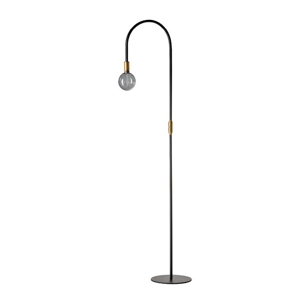 ETH Moderne - vloerlamp - 1-lichts - zwart/messing - Pike