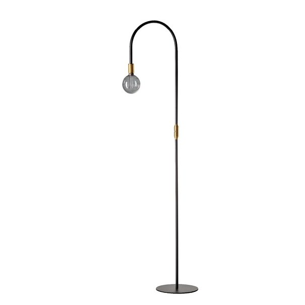 ETH Moderne vloerlamp Pike 1-lichts zwart messing