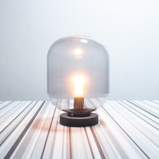 Tafellamp Mini Benn  1-lichts zwart / gun metal glas
