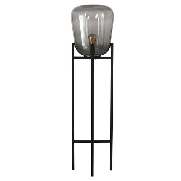 ETH Moderne vloerlamp Benn 1-lichts zwart gun metal