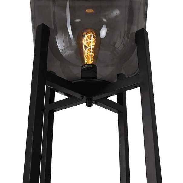 ETH Moderne vloerlamp Benn 1-lichts zwart gun metal