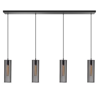 Hanglamp Birdy 4-lichts zwart 120 cm