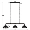 BelaLuz Industriële hanglamp Pipe 3-lichts zwart