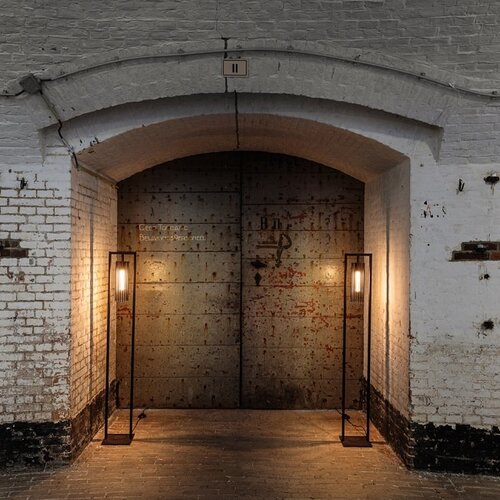 Industriële vloerlamp Birdy 1-lichts zwart