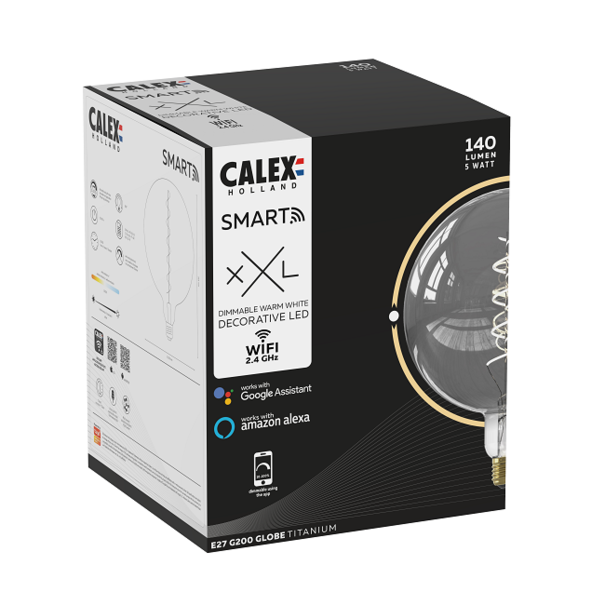 Calex LED SMART 5W Ø20 cm bol Titanium