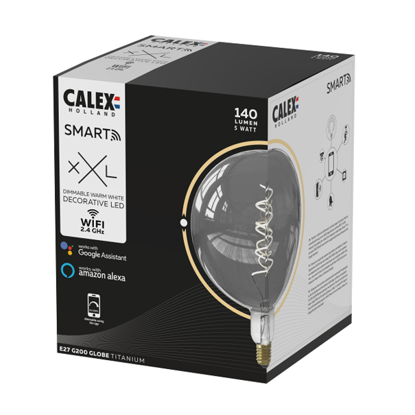 Calex Calex Smart LED E27 5W Ø20 cm bol titanium