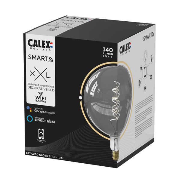 Calex LED SMART 5W Ø20 cm bol Titanium