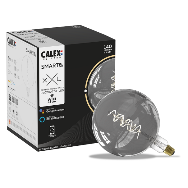 Calex Calex Smart LED E27 5W Ø20 cm bol titanium
