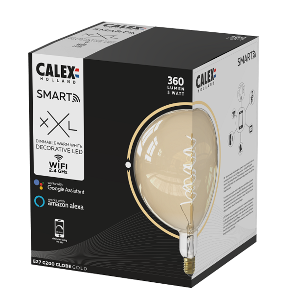Calex Calex Smart LED E27 5W Ø20 cm bol amber