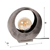 BelaLuz Industriële stoere tafellamp Full Moon oud zilver