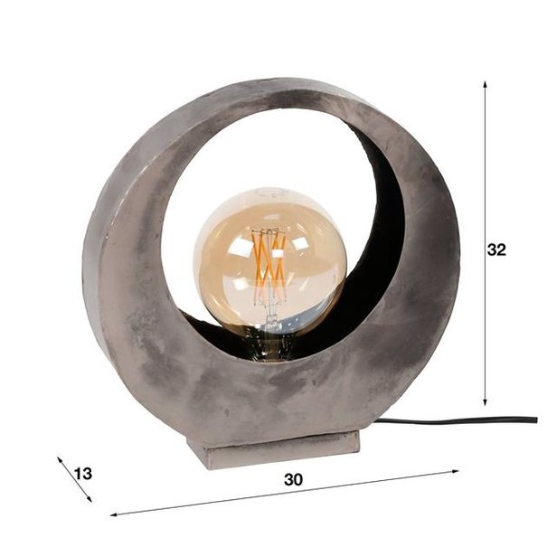 BelaLuz Industriële stoere tafellamp Full Moon oud zilver