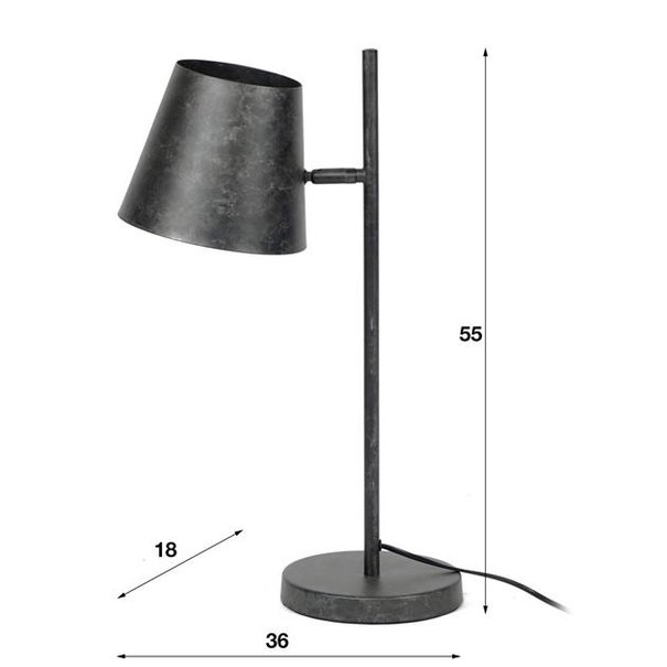 BelaLuz Industriële verstelbare tafellamp Ronja charcoal