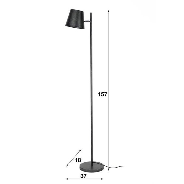 BelaLuz Industriële verstelbare vloerlamp Ronja charcoal