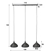 BelaLuz Industriële hanglamp Cambal 3-lichts Ø32 cm zwart bruin